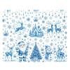 Blue Christmas Window Static Clings With Santa Snowman Reindeer Patterns For Home Xmas Party Decorations