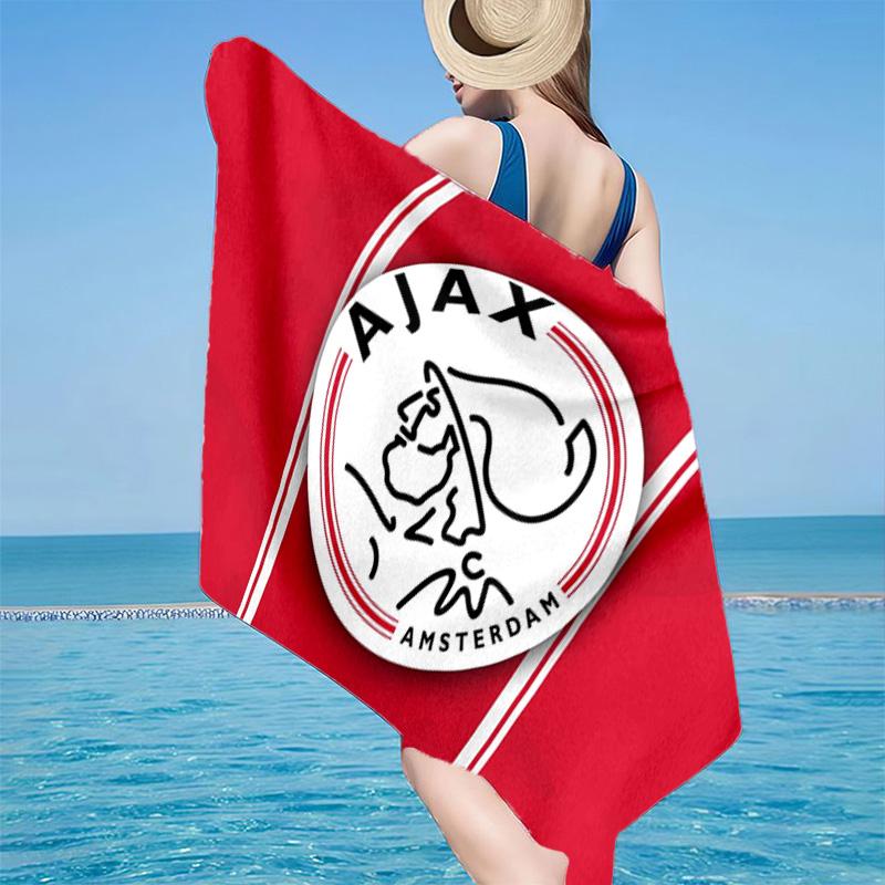 1 Stück Ajax Amsterdam Wappen Strandtuch - Weiche, Saugfähige Mikrofaser, Leicht, Ideal für den Strand, Partys, Reisen, Camping Fan-Geschenke