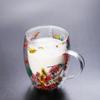 Fillings Dry Flowers Double Wall Glass Cup With Handle Heat Resistant Tea Coffee Cups Espresso Milk Mug Creative Gift