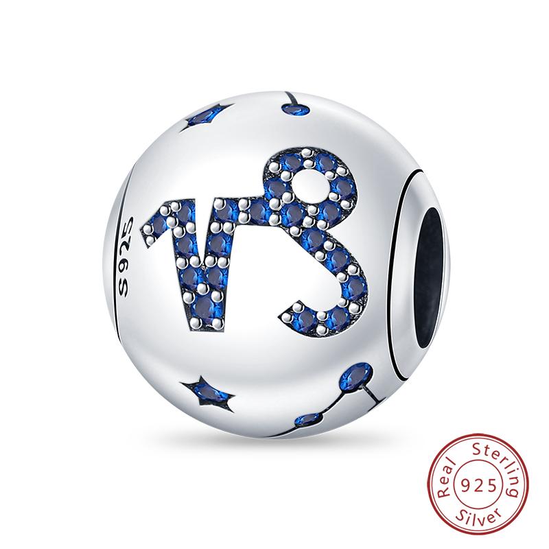 Charms Fit Qikaola Bracelets Copper Twelve Constellations Charms Beads Leo Aries Virgo For Birthday Jewelry Gifts