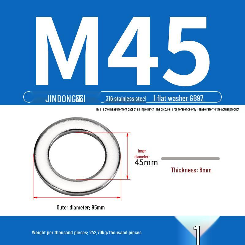 Stainless Steel 304/201/316 Oversized Thick Flat Washer Gasket Screw Washer GB97/GB96