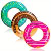 JOYFY 32.5" Donut Pool Float with Glitters 3 Pack Funny Tube Toys for Swimming Pool Party and Donut Party Supplies
