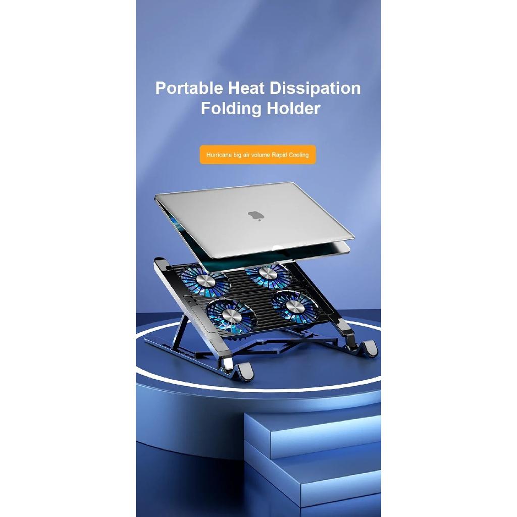Base Stand Laptop Cooler Foldable Laptop Cooling Pad Portable Adjustable suporte para notebook for 11 Inch with 2/4 Fans