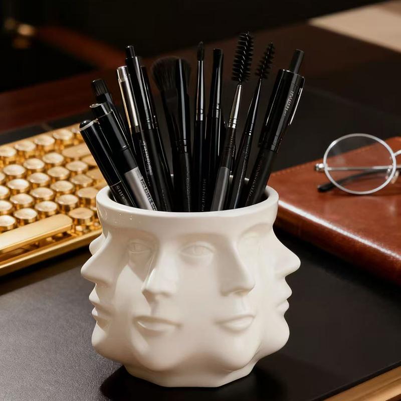 Creative Multi Sided Facial Pen Holder Home Storage Ornament Office Desktop Decoration Ornaments Commemorative Gifts