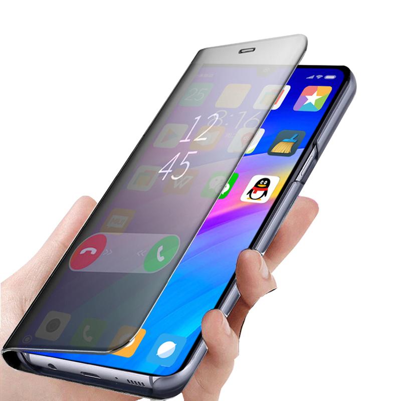 Spiegelansicht Leder Flip Case für Samsung Galaxy A14 A13 A12 A24 A23 A34 A54 A04S A51 A50 A52 A53 A33 A22 A32 5G 4G S22 S23 S24 Ultra Stand Buch Cover