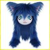 Cute Plush Furry Full Head Cat Mask Long Fur Big Heart Shaped Eyes Cosplay Costume Prop For Carnival Party Anime Role Play Coser