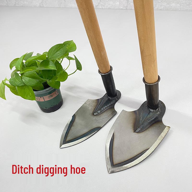 Steel Chicken Heart Hoe with Triangle Tip for Ditching and Soil Loosening Small single-head hoe