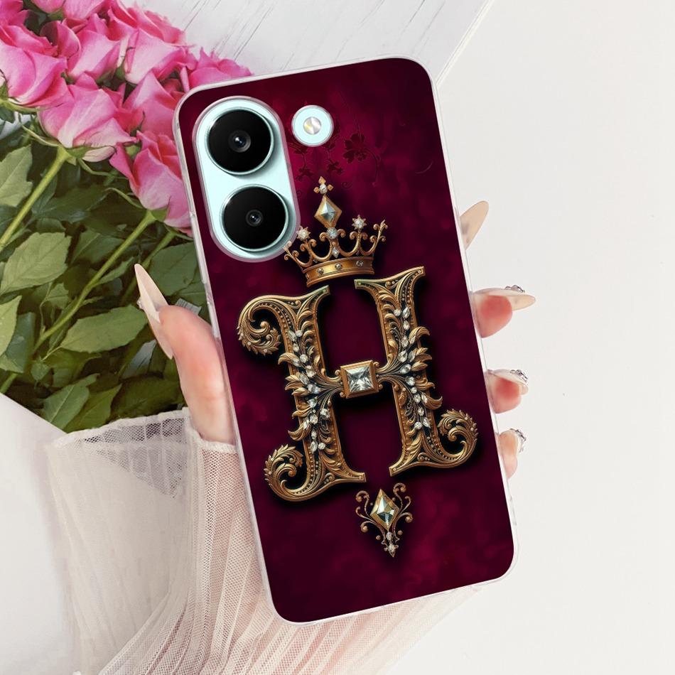 For Xiaomi Poco X8 Pro Royal Crown Initial Letter Couple Phone Case For POCO X8 Pro Max X8Pro 5G Soft Silicone TPU Bumpers
