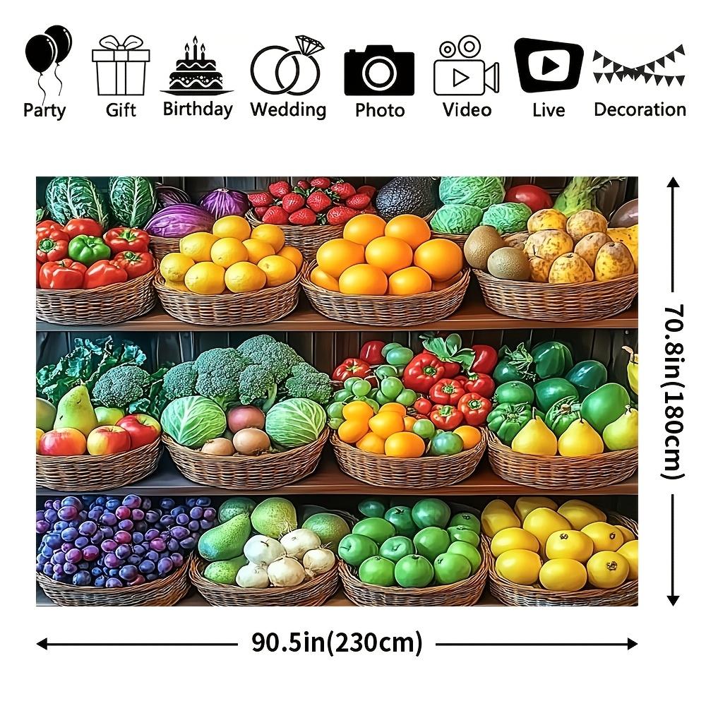 1Pcs Vibrant Fruit Harvest Festival Scene Decoration Background Celebration Backdrop Decorations For Photo Studio Booth Party