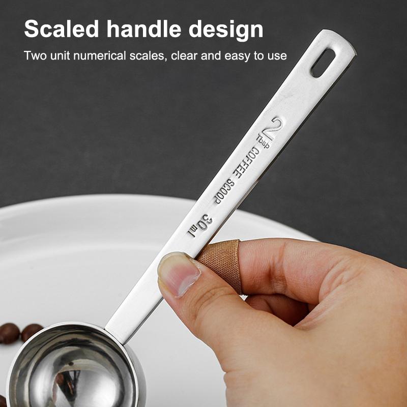 Stainless Steel Coffee Measuring Scoop Food Grade Multi Use Precise Markings for Home Baking Spice Measuring Use