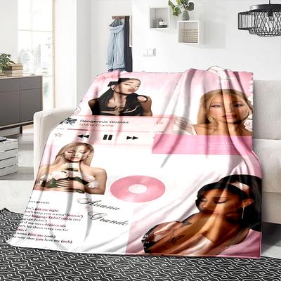 Pink White Ariana Grande Blanket Soft Throw Blanket For Home Bedroom Bed Sofa Travel Office Solid Christmas Blanket
