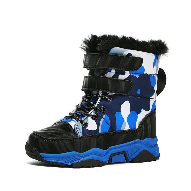Boys' 2023 Winter High-Top Snow Boots: Thick, Warm Velvet Lining, Non-Slip Sole.
