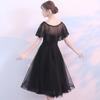 Black Evening Dress, New Annual Meeting Party, Students Show Thin Medium and Long Small Dress Dress
