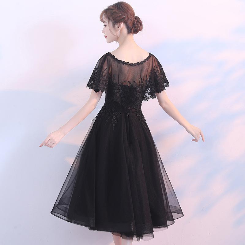 Black Evening Dress, New Annual Meeting Party, Students Show Thin Medium and Long Small Dress Dress