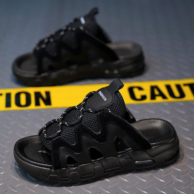 Summer Leisure Air Cushion Anti Slip Men's Sandals Outdoor Versatile Fashion Canvas Personalized Beach Shoes Plus Size 39-47