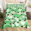 Kawaii Kikkers Dekbedovertrek King Queen Cartoon Dieren Thema Beddengoed Set Grappige Wildernis Dekbedovertrek Kinderkamer Zacht Dekbedovertrek