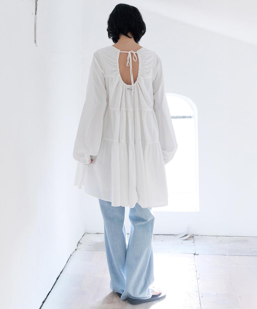Leuba Tiered Volume Dress - Off White