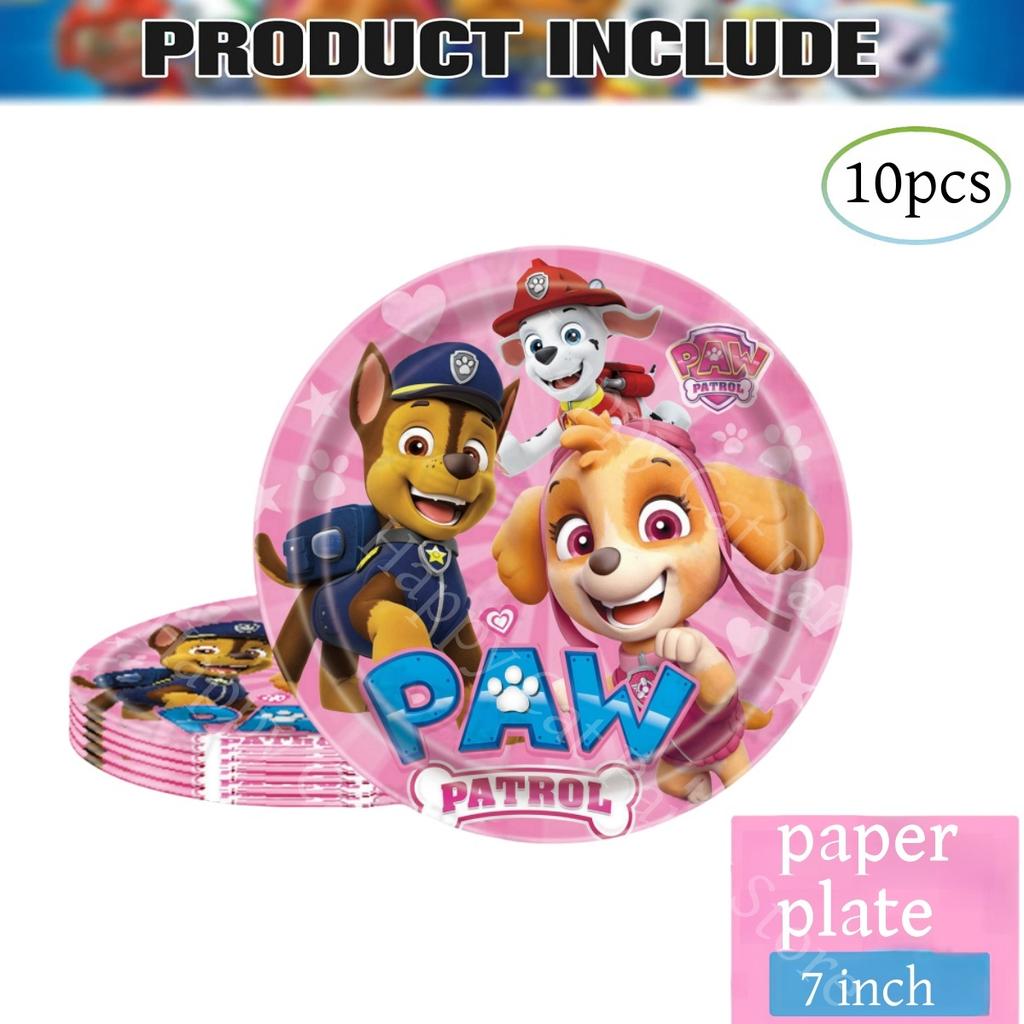 New PAW Patrol Birthday Party Decorations Dog Skye Balloons Plate Tablecloth Gift Bag Baby Shower Kids Party Supplies Toys gifts