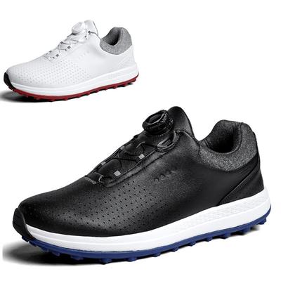 Lightweight Golf Shoes - Waterproof & Slip-Resistant Spiked Sole High-Tech Mesh Upper Rotating Buckle Closure Outdoor Sports