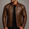 PU Lederjacke Herren Herbst Winter Motorräder Stehkragen Mode Lässig Kunstleder Oberbekleidung Männlich Reißverschlüsse Hochwertiger Mantel