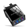 4-Port USB Mobile Charger 3A with LED Light for EU/US Specs, Compatible with Tablets & Phones