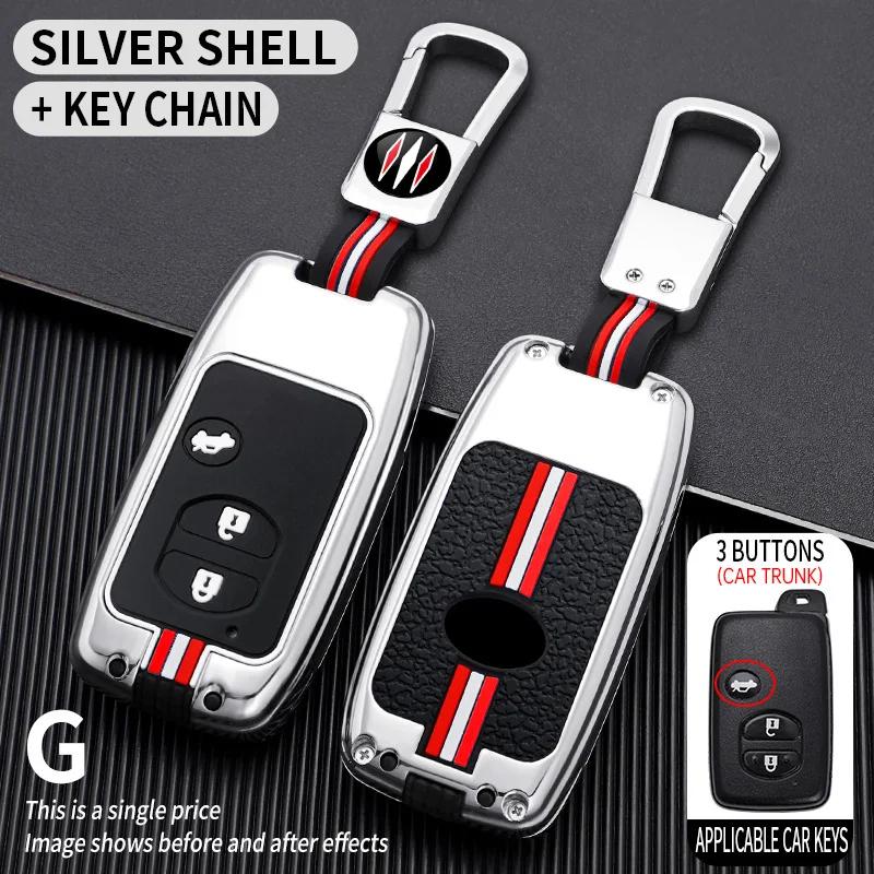 Metal Car Key Cover Fob Case Shell For Toyota Land Cruiser Prado Camry Crown Majesta Highlander Kluger Mark X Subaru Foreste Xv