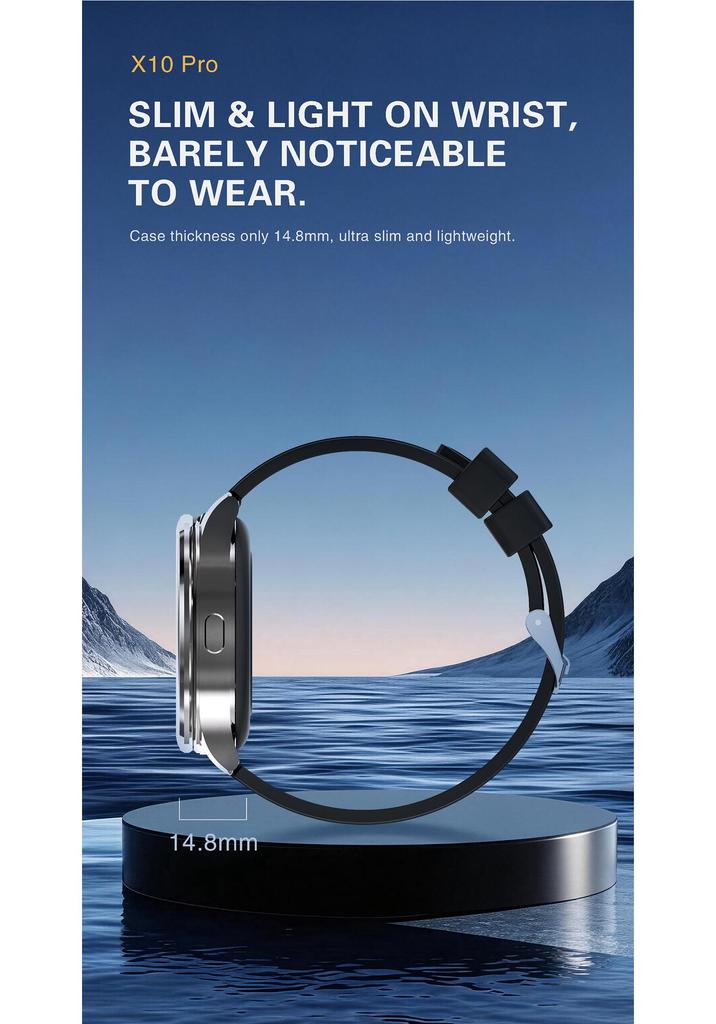 Fava Bean X10PRO Earbuds & Smartwatch Combo - 1.46'' Screen, TWS, No Ear Pressure for Sleep