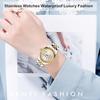 "Classic Women's Analog Quartz Watch Gold Silver Stainless Steel Waterproof Casual Date Display"