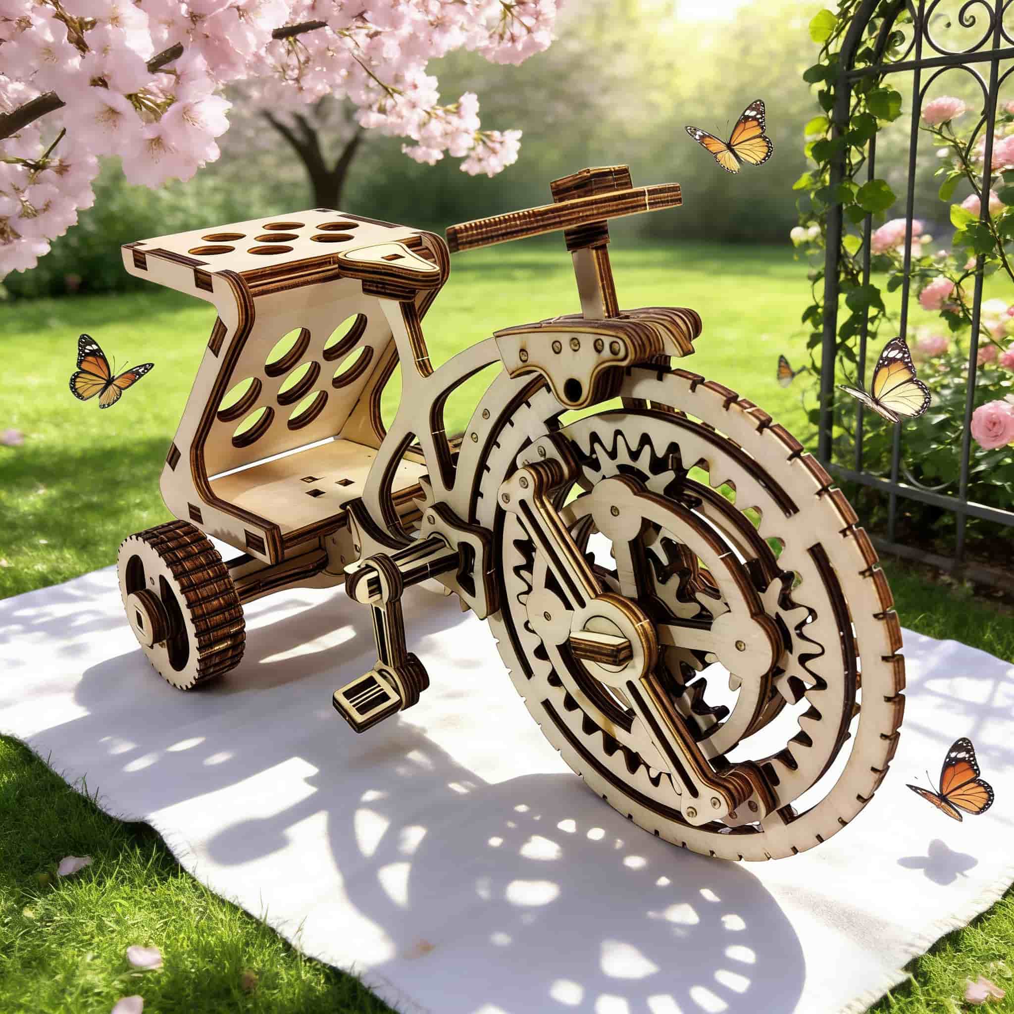

3D Wooden Puzzle Tricycle DO-IT-YOURSELF Wooden Miniature Perfect as a Birthday Halloween Easter Christmas or Latest Year Present белый