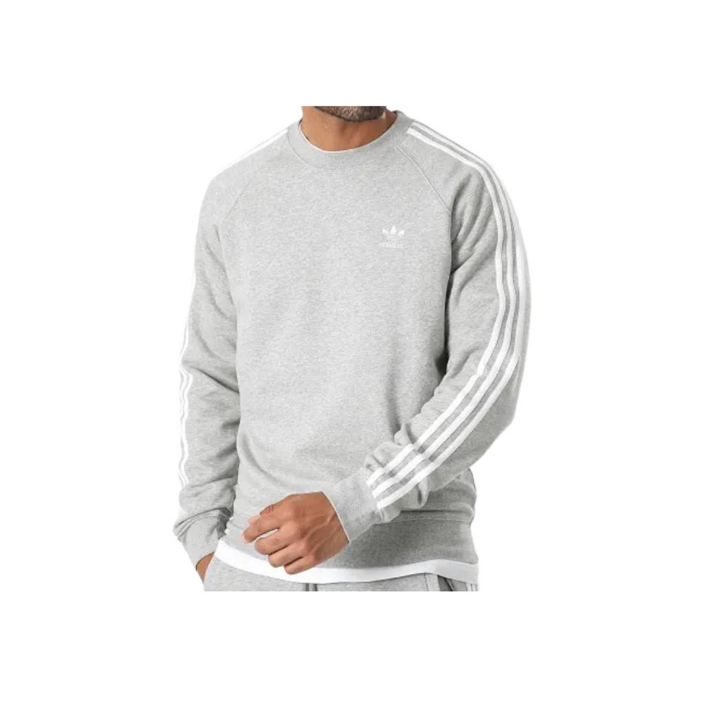 adidas Originals Tre Strisce Color Block Logo Felpa a Maniche Lunghe Girocollo Uomo felpa Grigio IM4514