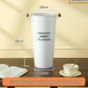 White Tin Flower Bucket for Fresh Blooms - Large Iron Vase for Flower Arranging & Deep Water Care
