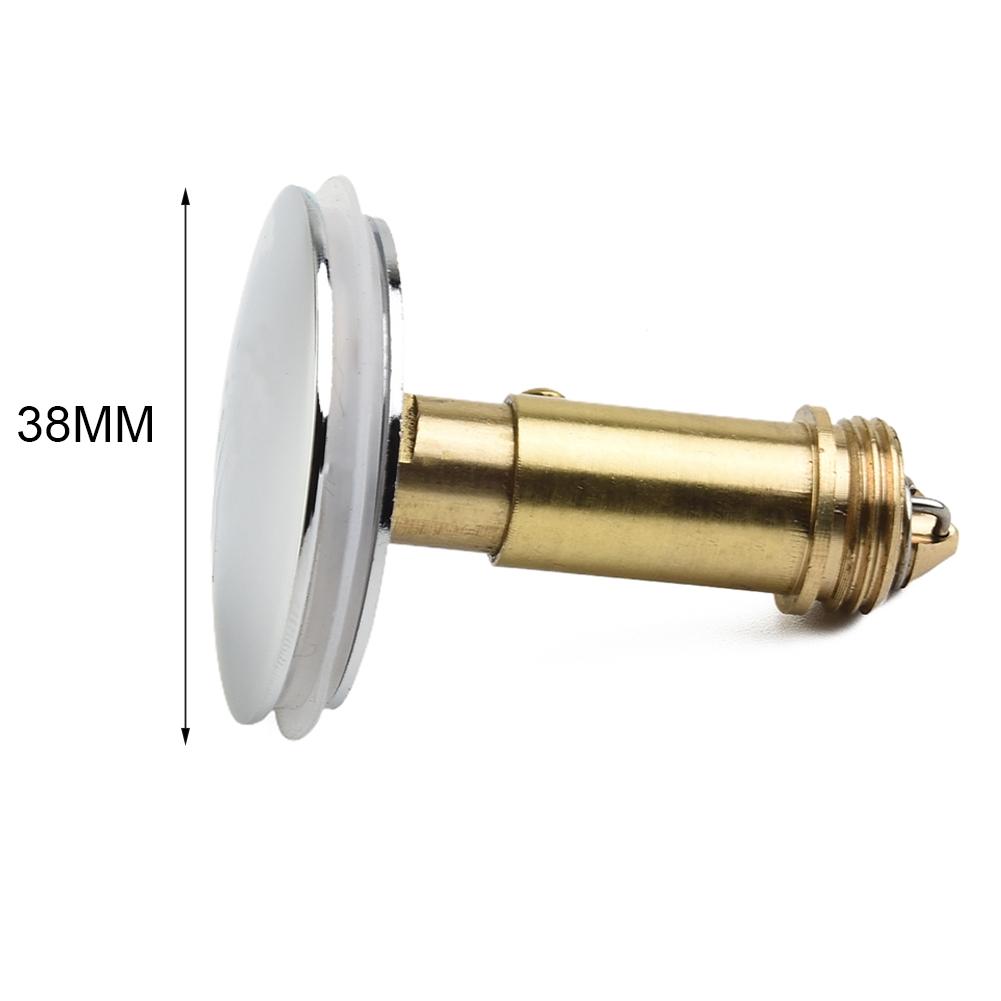 1PCS 38mmTap Up Basin Waste Chrome Sink Push Button Click Clack Plug+Spring Bolt