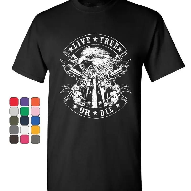 Live Free Or Die Tshirt Eagle Biker 2nd Aunisexdunisext American Flag Unisexs Tee Shirt
