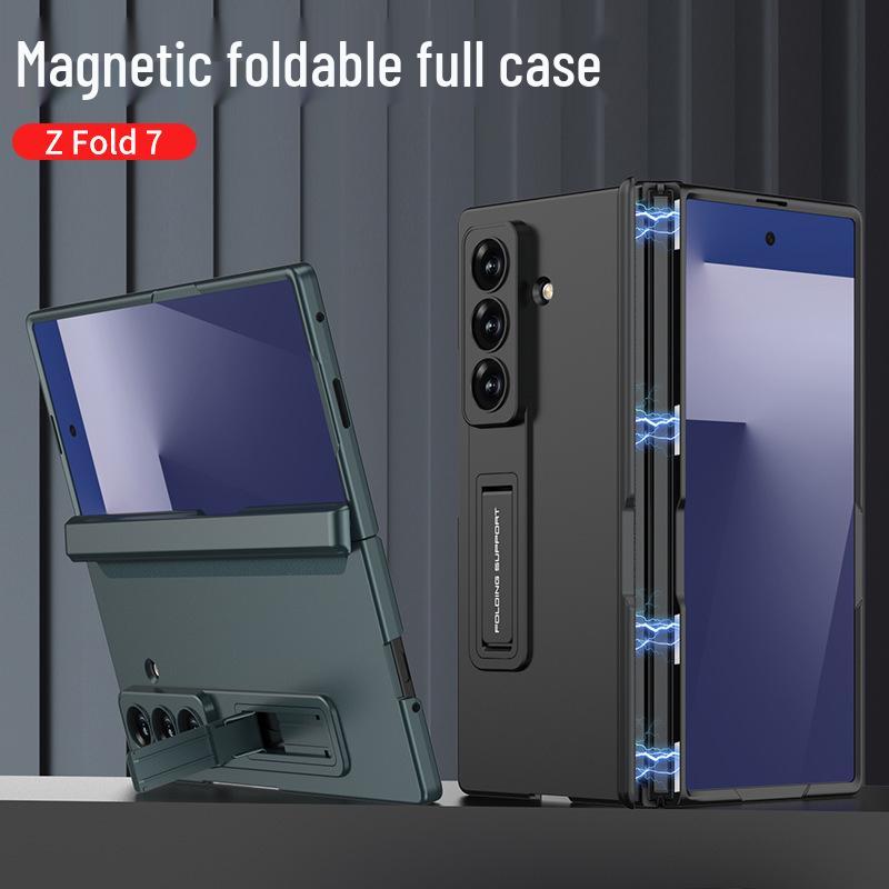 Samsung Z Fold7 Ultra-Thin Leather Phone Case with Card Holder & Stand