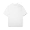 Summer Loose Sports T-shirt for Men Solid Color Cotton Round Neck Short Sleeve Hem Slit White T-shirt