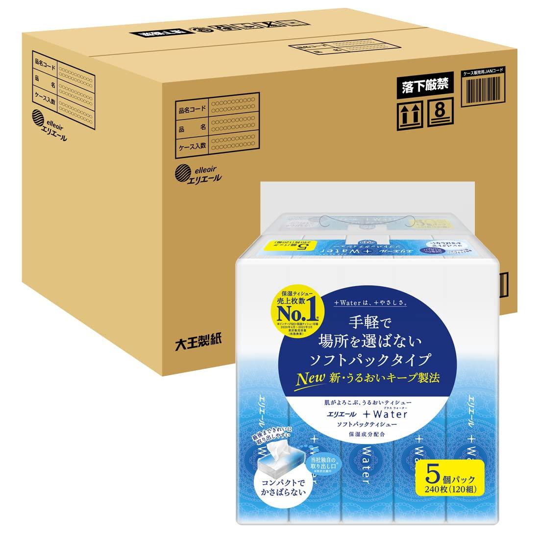 

Elleair Plus Water (+Water) Soft Pack 120 pairs x 90 packs (5 packs x 18) [Case sales]