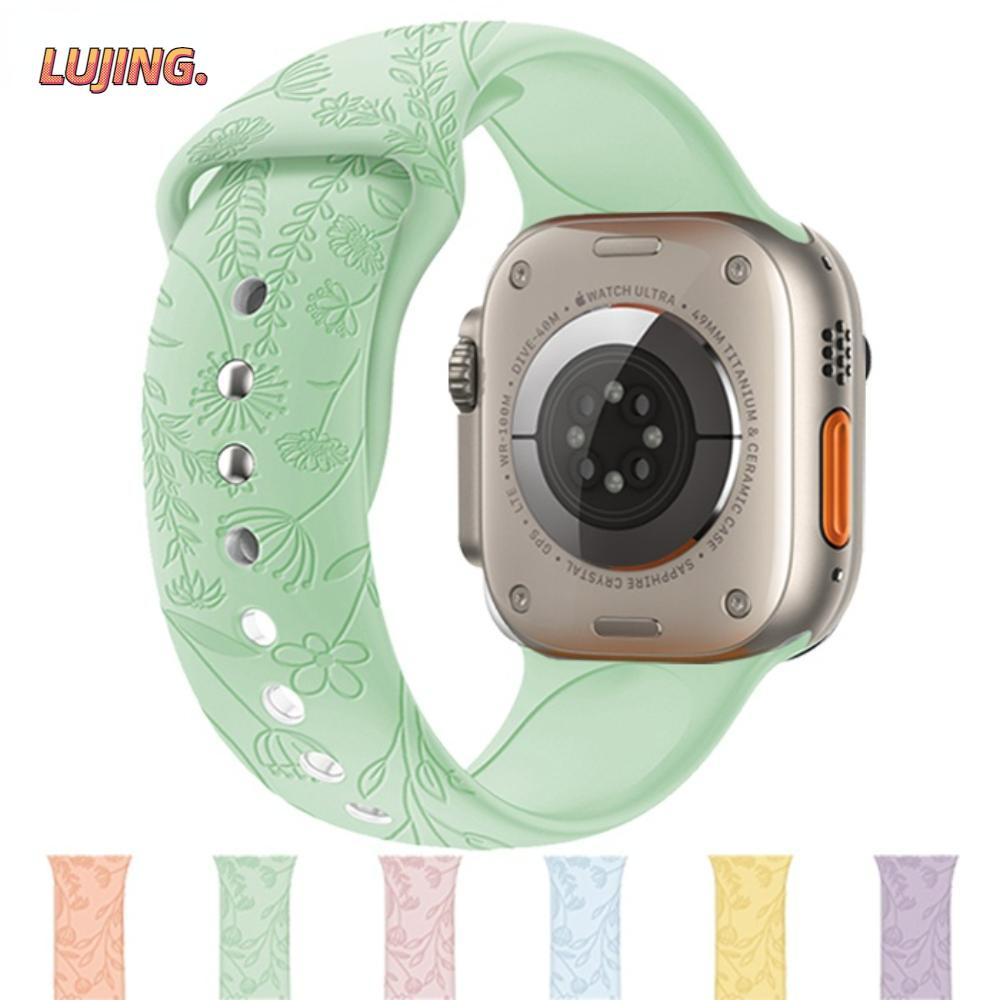 Silicone strap For Apple Watch band 41mm 45mm 44mm 40mm 49mm 42mm 38mm Printed correa bracelet iWatch series 3 5 6 se 7 8 ultra2