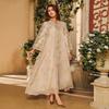 Spring/Summer Tassel Leaf Embroidered Muslim Long Dress - Elegant & Fashionable Cover-up Robe