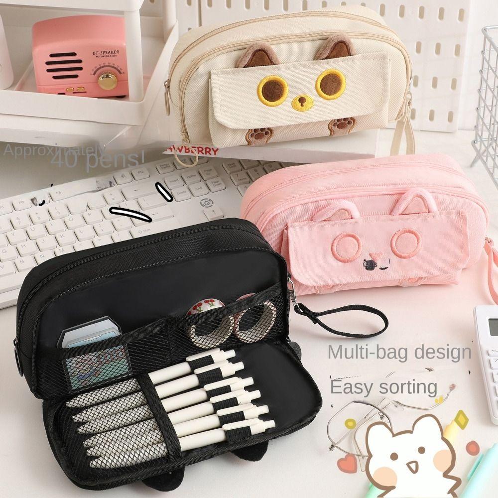 

Cat Stationery Bag Washable Pen Case Writing Implements Pencil Case Kids Gifts