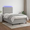 VidaXL Slat Bed Base with Mattress and LEDs, Upholstered Bed, Double Bed, Adult Bed for Interior Bedroom, 3135101