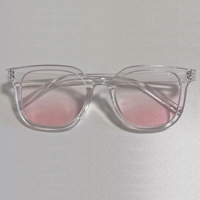 Lunettes de soleil pour femmes, monture noire, poudre, blush, sans maquillage, embellissement de soi, monture carrée large