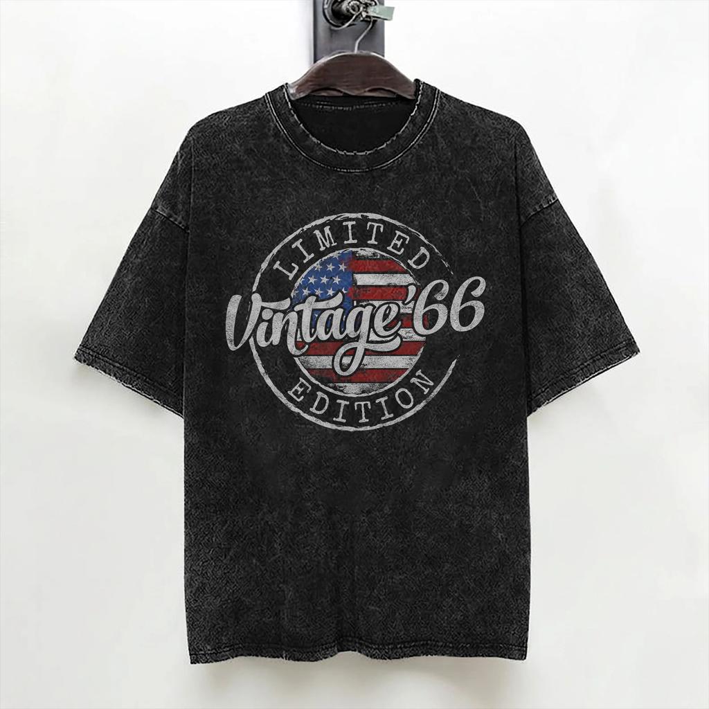 1966 60th Birthday 60 Years Old T Shirts Washed Short Sleeve Oversize TShirt Vintage Men Women Streetwear Summer Tops Tees