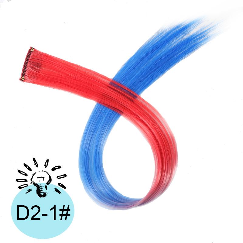 One Card Gradient Hanging Ear Dye Three Color Hair Extension Wig BB Clip Colored Wig Women's Synthetic Wig Halloween Music Festival Party Use