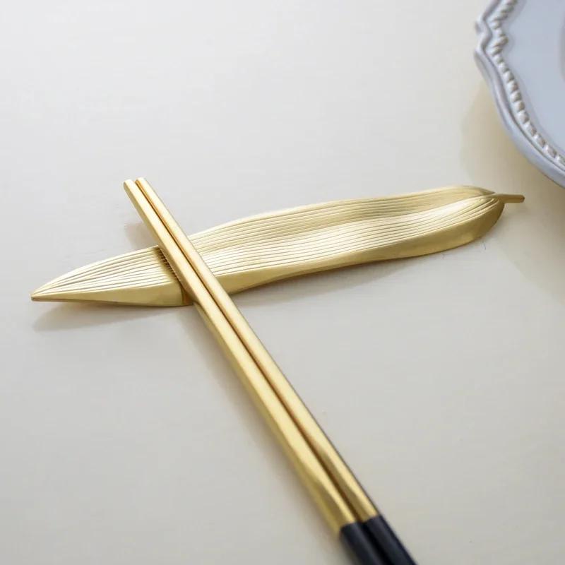 Modern Willow Leaf Chopstick Rest Holder, Spoon Stand Support, Chop Stick Shelf Organizer, Home Kitchen Table Decor