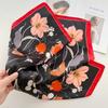 Summer Plant Flower Small Square Scarf Silk Scarf Women'S Headscarf With Shirt Professional Decoration Neck Protection Thin Scarf