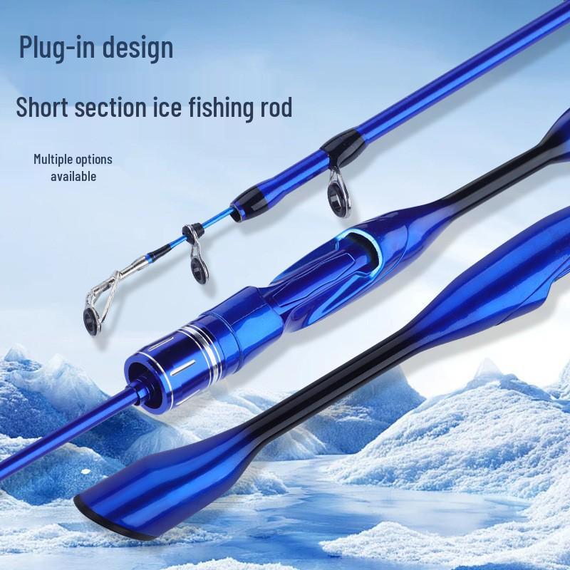 Eisangelrute - Imitation Holzmaserung, Weich/Hart, Ultra-Kurze Winter-Raft-Rute