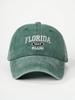 Washed Denim Baseball Cap With Florida 1822 Miami Embroidery Adjustable Outdoor Sun Hat