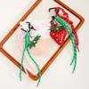 Cute leather strawberry pendant keychain braided rope love mobile phone chain bag pendant advanced sense