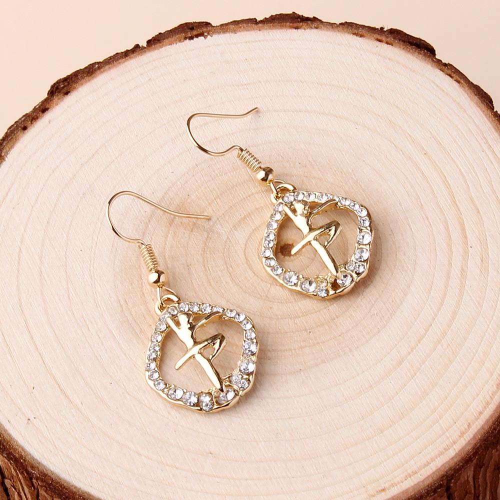 Trend Alloy Fashion Rhinestone Angel Dangle Earrings For Womens Casual Style