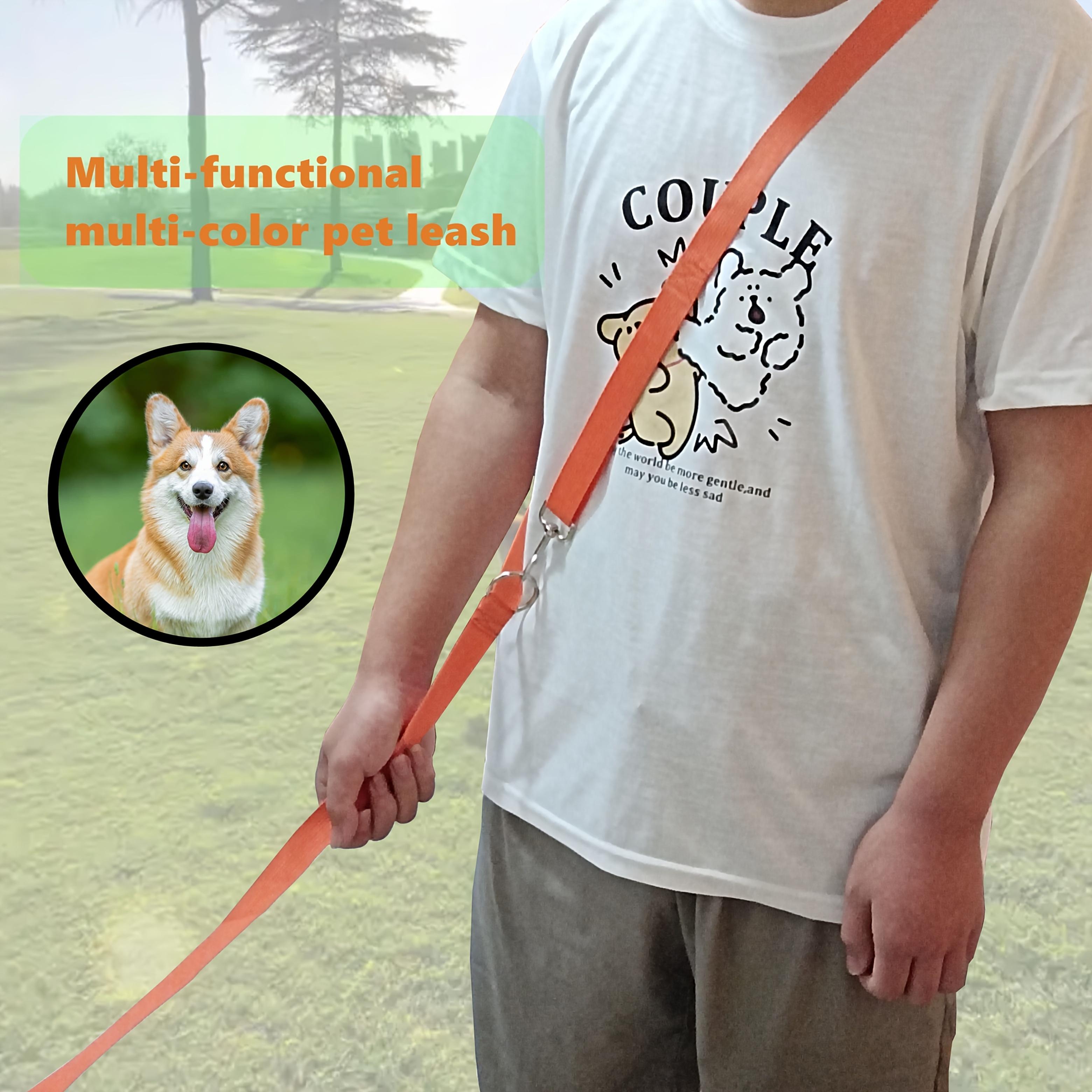 

2.35m Multifunctional Solid Color DogLeash,HandsFree Training Leash for Medium Large Dogs, Outdoor Walking Play Garden Essential XS（old）